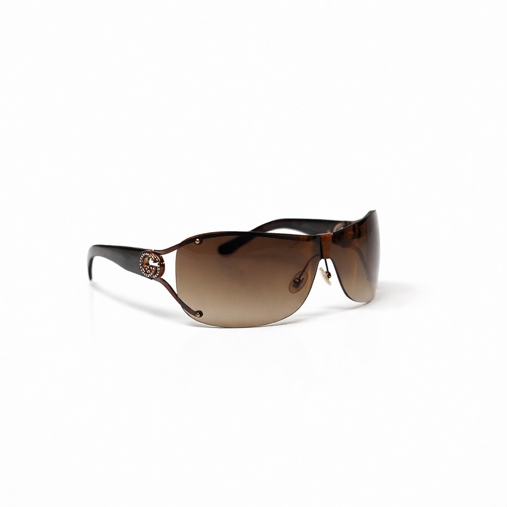 Authentic Gucci Dark Brown Designer Sunglasses – Classic Luxury Frames and Case - Picture 2 of 6